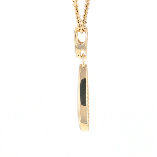 Gold Quartz Necklace Tear Drop Inlaid Pendant