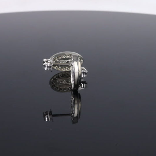 Opal Earrings Oval Inlaid with .25ctw Round Diamond Halo Studs