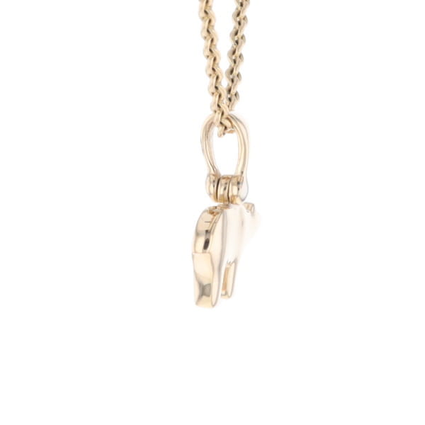 Gold Quartz Inlaid Polar Bear Pendant