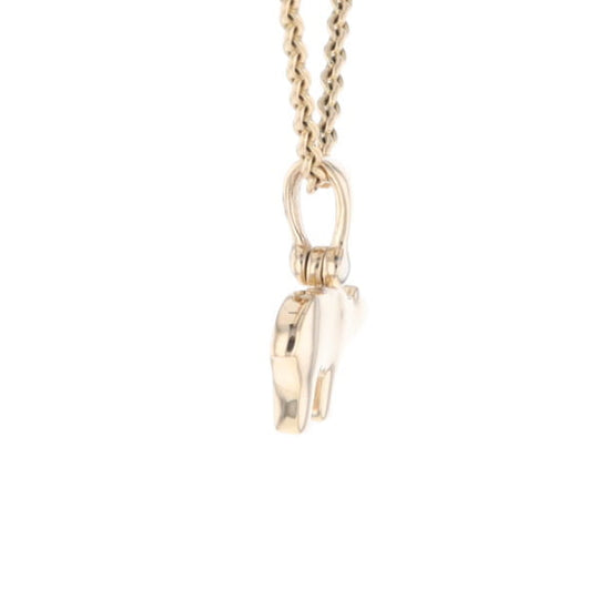 Gold Quartz Inlaid Polar Bear Pendant