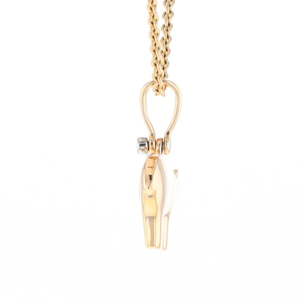 Gold Quartz Inlaid Polar Bear Pendant