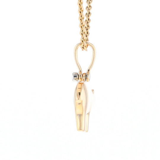 Gold Quartz Inlaid Polar Bear Pendant
