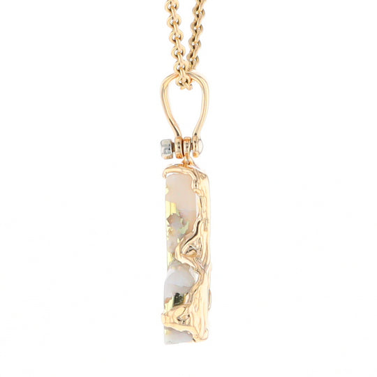 Gold Quartz Freeform Pendant (G2)