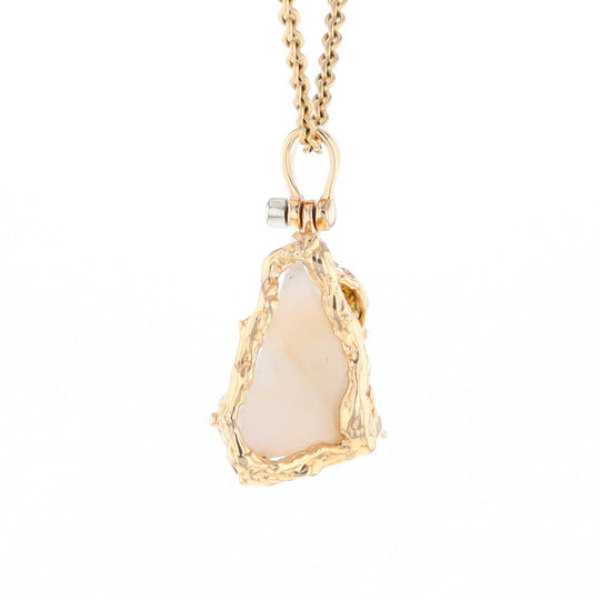 Rough Gold Quartz Freeform Pendant