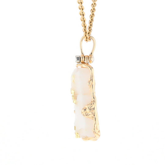 Gold Quartz Freeform Pendant - G1