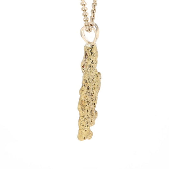Gold Natural Nugget Flat Pendant