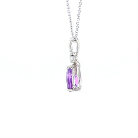 Amethyst Pear Ribbon Necklace