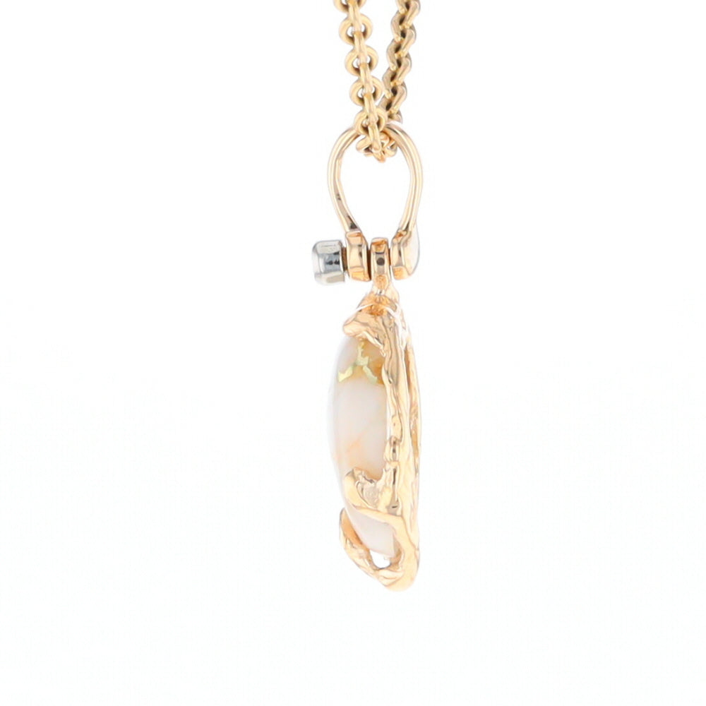 Gold Quartz Free Form Pendant