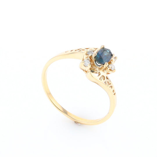 Oval Sapphire Diamond Bypass Ring