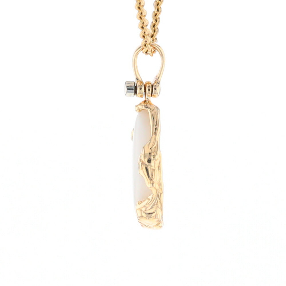 Gold Quartz Freeform Pendant