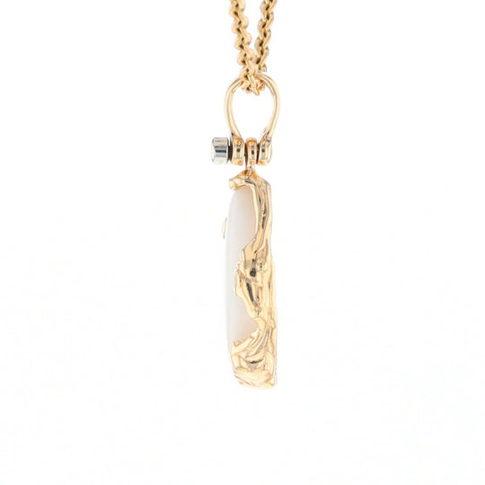 Gold Quartz Freeform Pendant