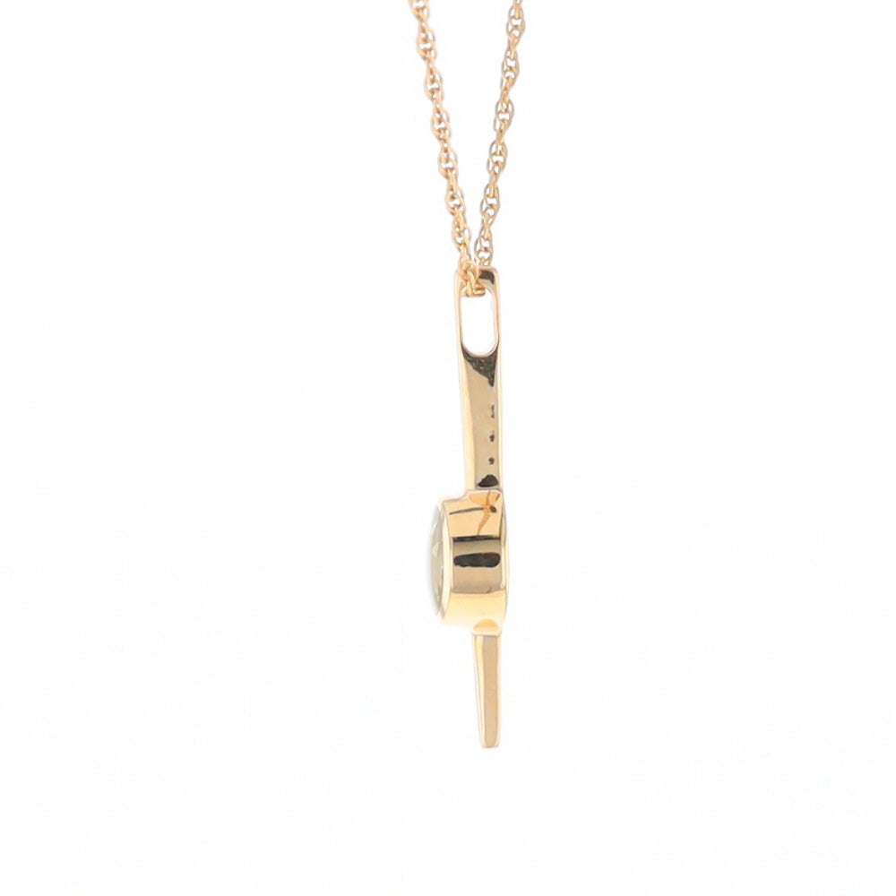 Gold Quartz Necklace Bar Design Round Superior Quality Inlaid Pendant