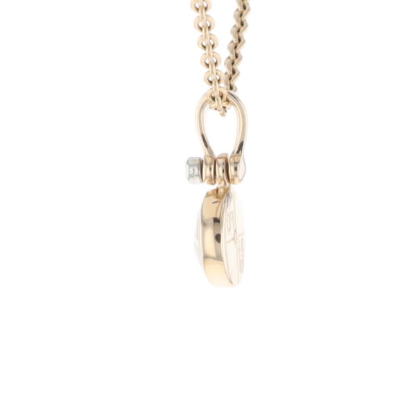 Round Gold Quartz Inlaid Pendant