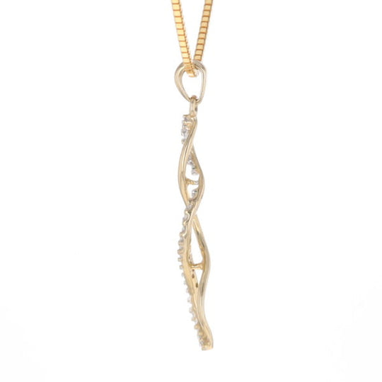 Ribbon Twist Diamond Pendant