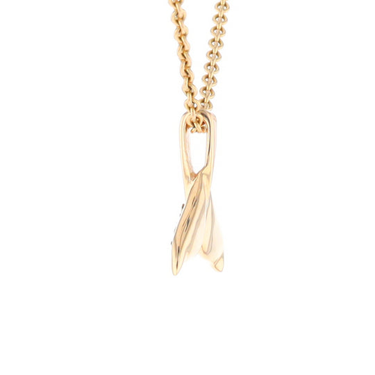 Small Whale Tail Gold Quartz and Gold Nugget Pendant