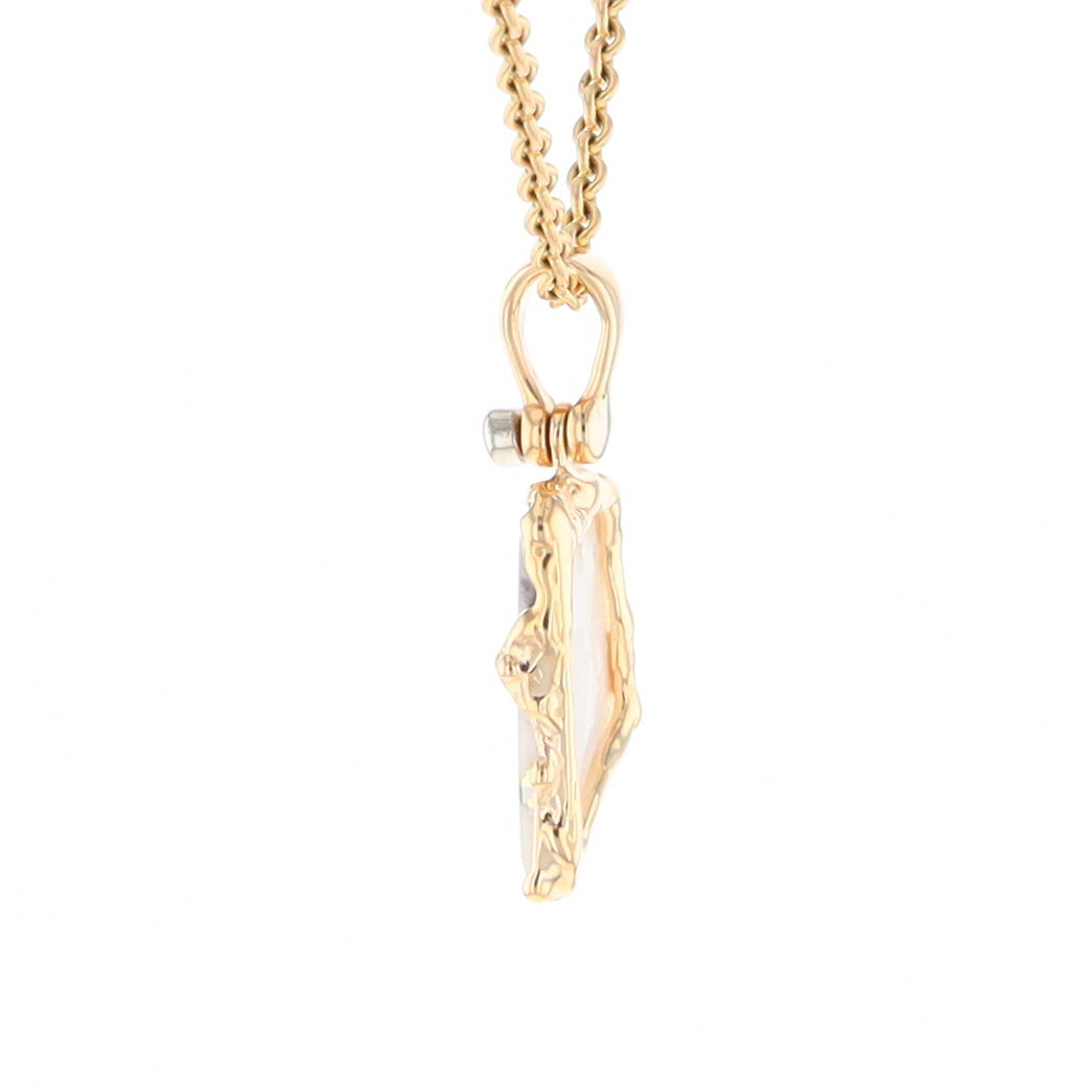 Gold Quartz Freeform Pendant (G2)