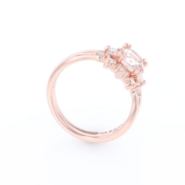 Two Ring Morganite Wedding Set
