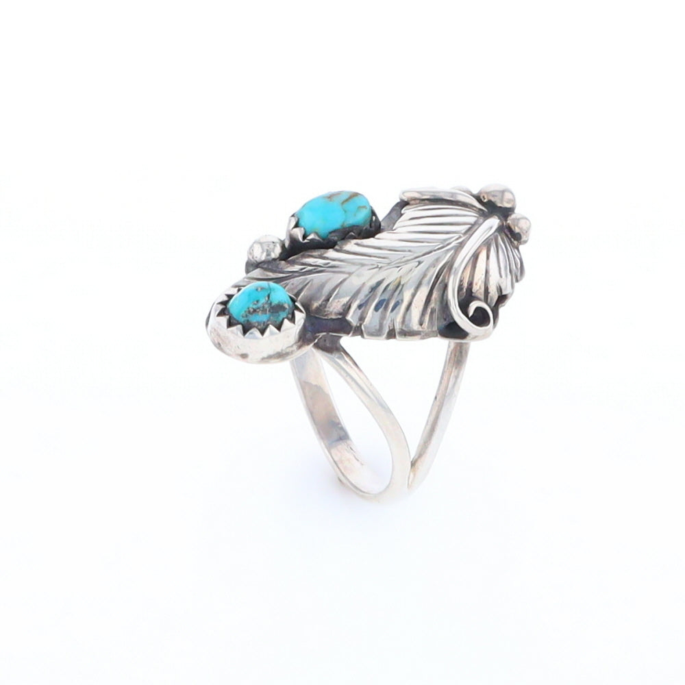 Native Turquoise Feather Ring