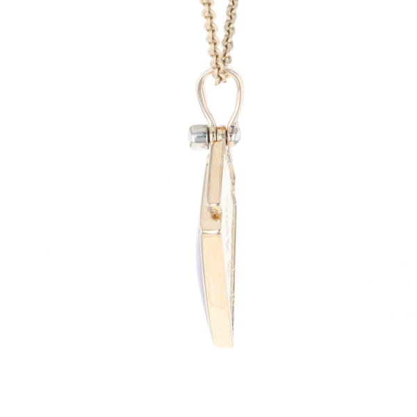 Sugilite Kite Shape Inlaid Pendant with 0.19ctw Diamonds