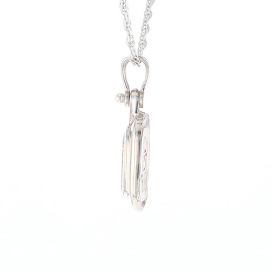 Gold Quartz Rounded Rectangle Pendant