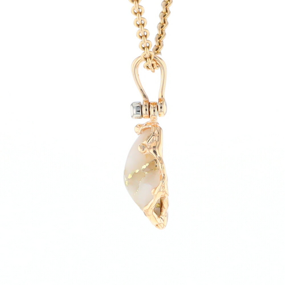 Gold Quartz Free Form Pendant