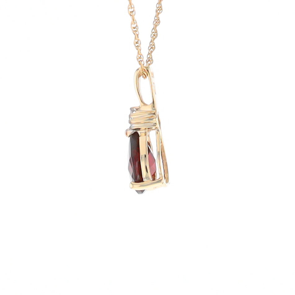 Pear Checkered Garnet Pendant