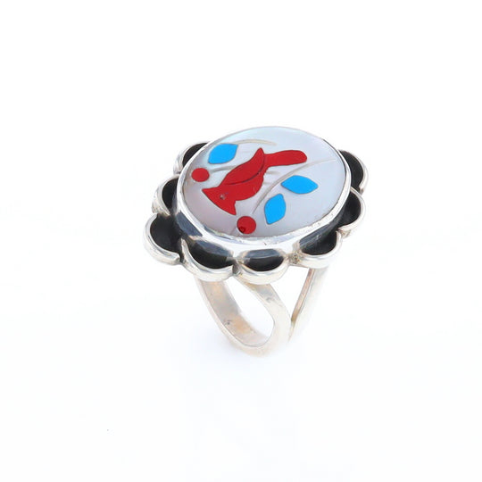 Inlaid Cardinal Portrait Ring