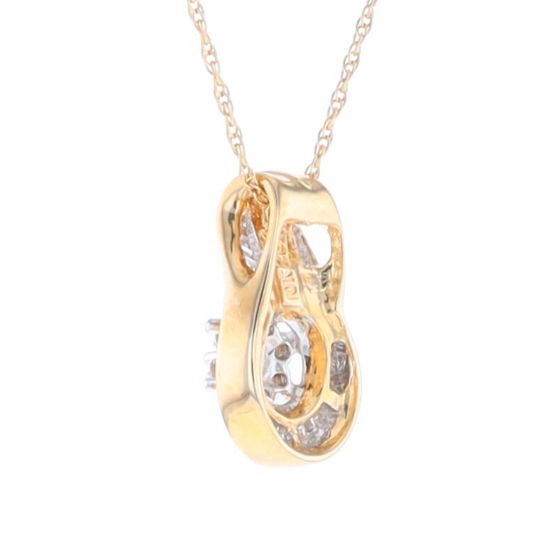 Gold Slide and Flower Diamond Pendant