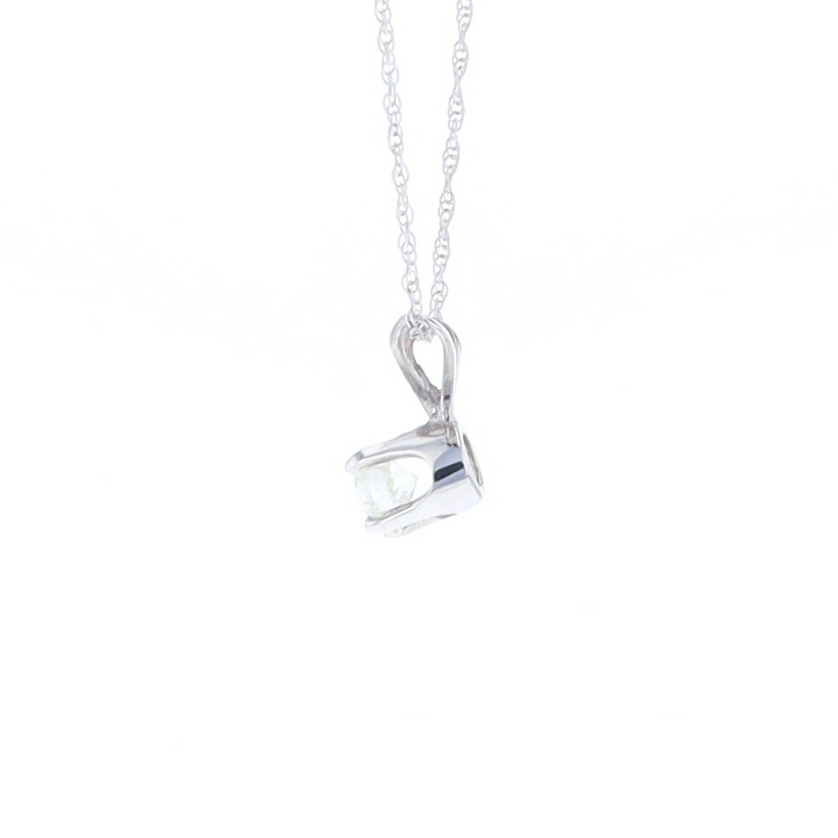 White Gold Solitaire Diamond Pendant