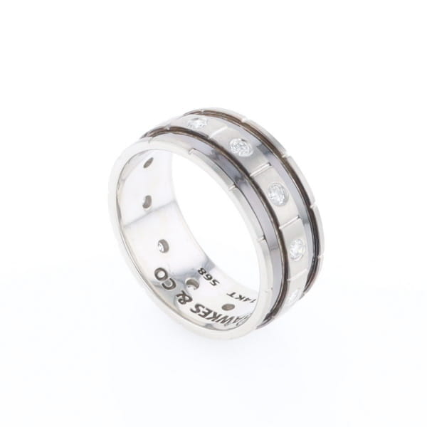 Contemporary Men's Comfort Fit Wedding Band With Diamonds