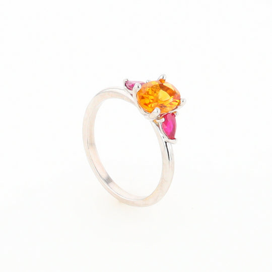 Fall Season Citrine and Ruby Ring