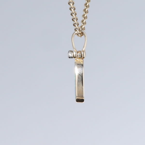 Opal Pendant Oval Inlaid Design with .02ct Round Diamond