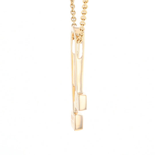 Gold Quartz 2 Square Curved Bar Pendant