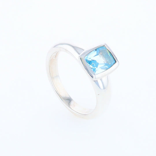 Bezel Blue Topaz Ring