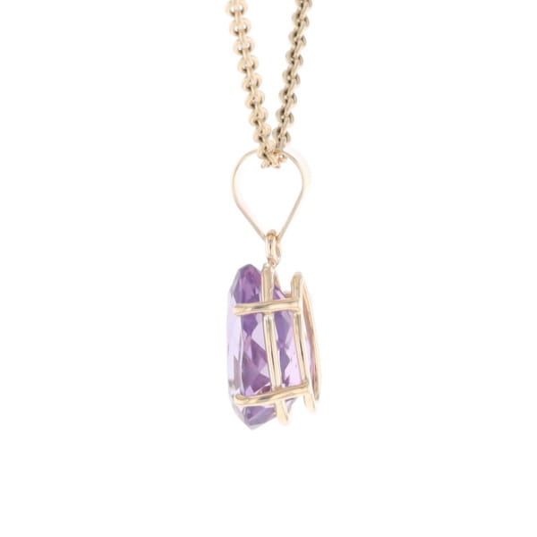 Pear Solitaire Amethyst Pendant