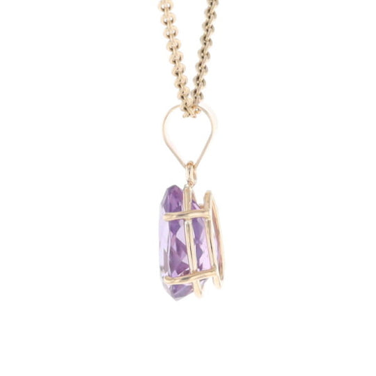 Pear Solitaire Amethyst Pendant