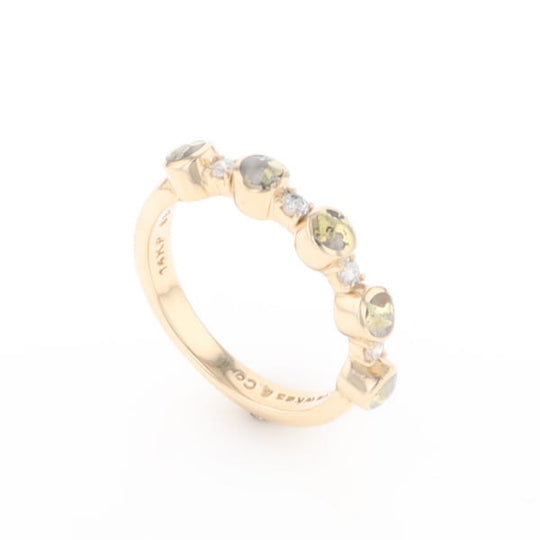 Gold Quartz Circle Inlay Wedding Band - G2