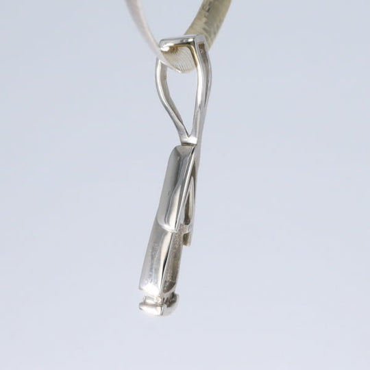 Opal Pendant Triangle Inlaid Design with .06ctw Round Diamonds