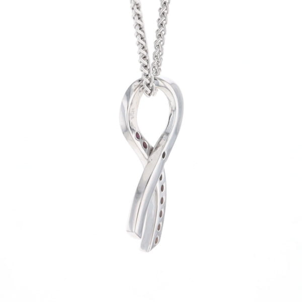 Pink Sapphire Breast Cancer Ribbon Pendant