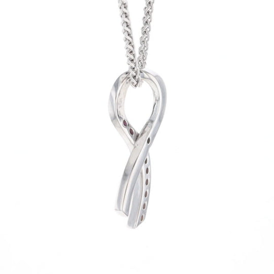 Pink Sapphire Breast Cancer Ribbon Pendant