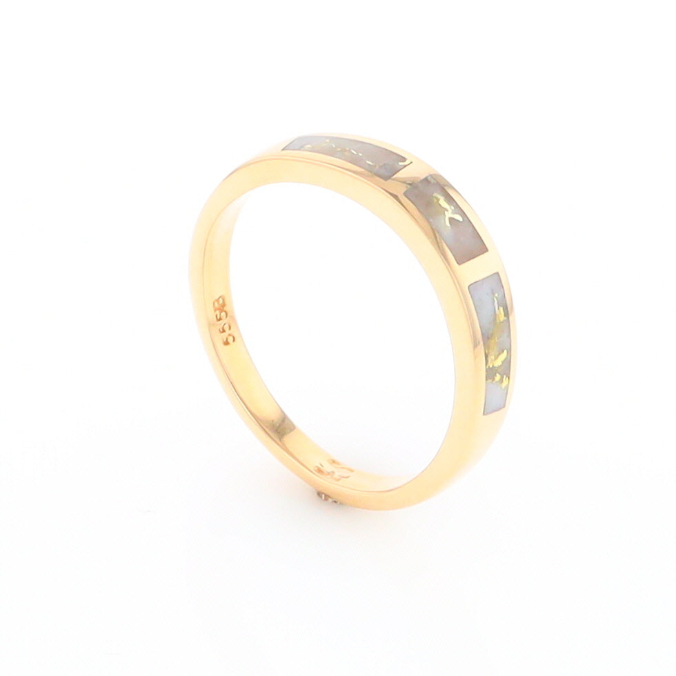 3 Section Gold Quartz Ring Lady’s Anniversary Band G2