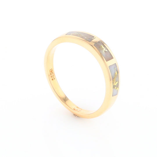 3 Section Gold Quartz Ring Lady’s Anniversary Band G2