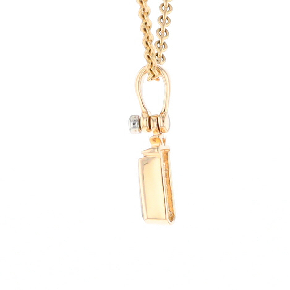 Gold Quartz Banner Shaped Pendant