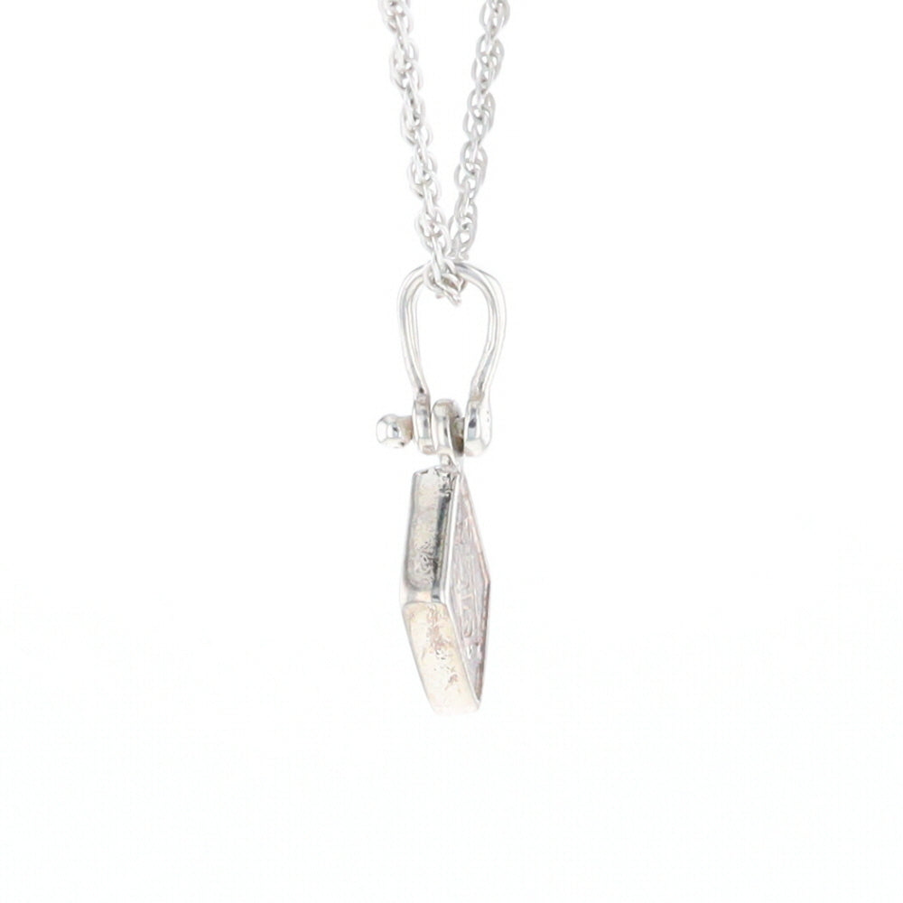 Sterling Silver Gold Quartz Inlaid Diamond Pendant - G3