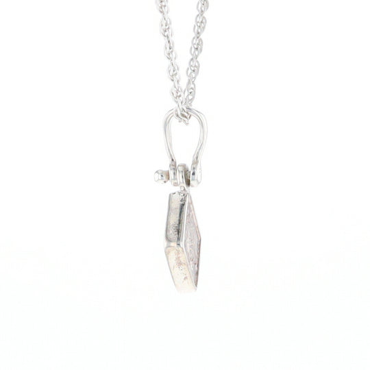 Sterling Silver Gold Quartz Inlaid Diamond Pendant - G3