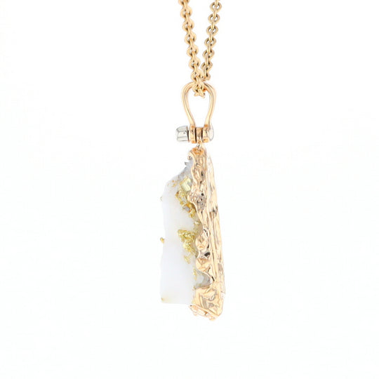 Rough Gold Quartz Freeform Pendant