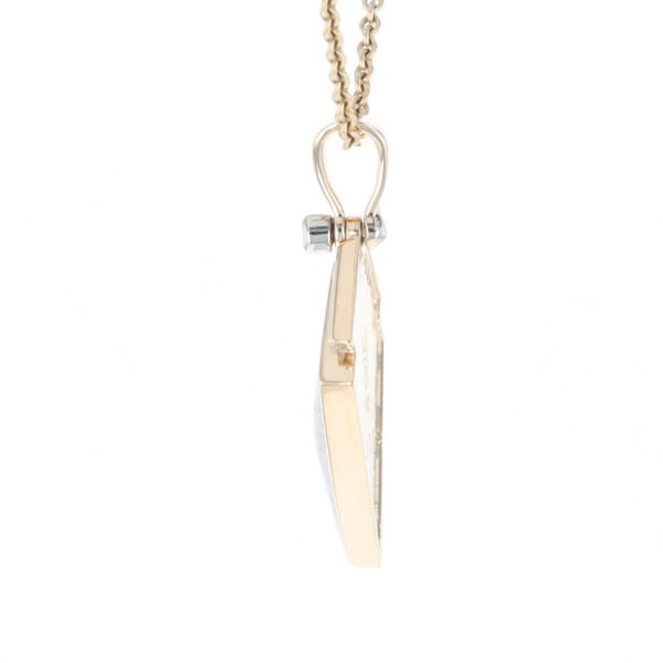 Meteorite Kite Shape Inlaid Pendant with 0.19ctw Diamonds