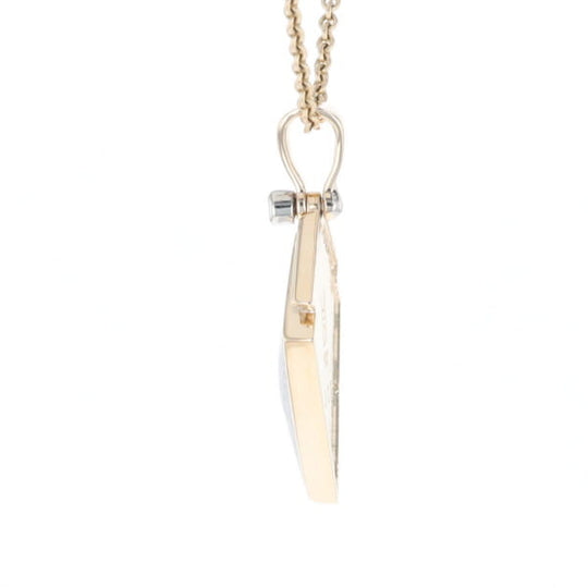 Meteorite Kite Shape Inlaid Pendant with 0.19ctw Diamonds