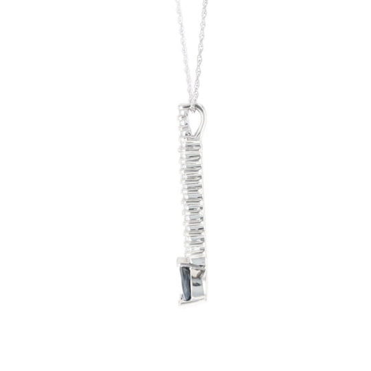 Pear Blue Sapphire Drop Pendant