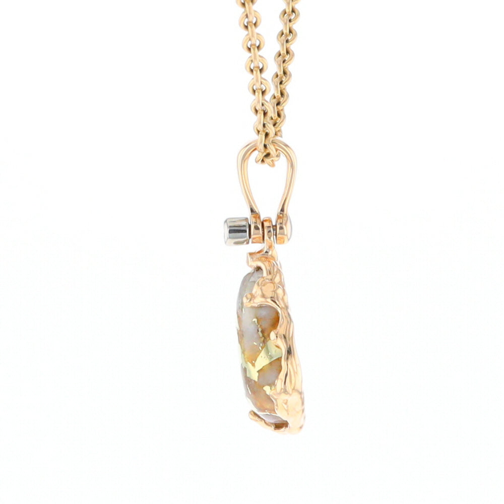 Gold Quartz Freeform Pendant